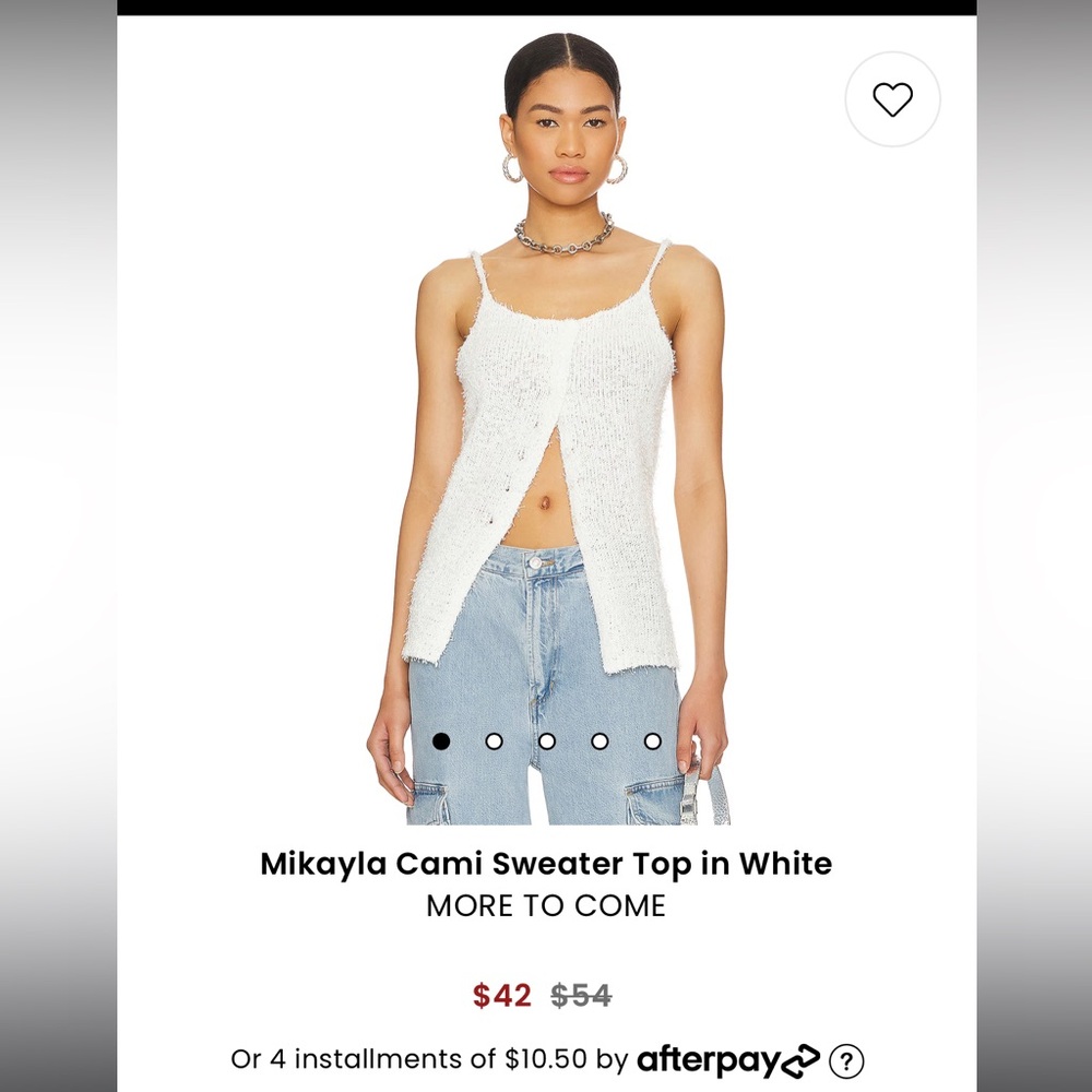 Textured white top bought from revolve.